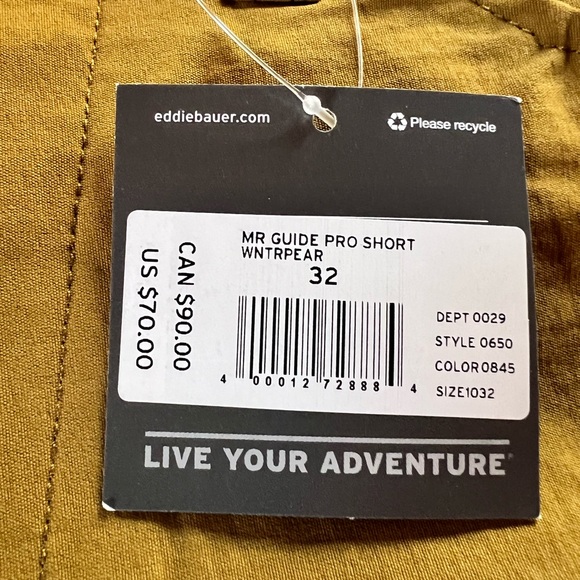 NWT Eddie Bauer Men's Guide Pro Shorts, Size 32 - Picture 10 of 10